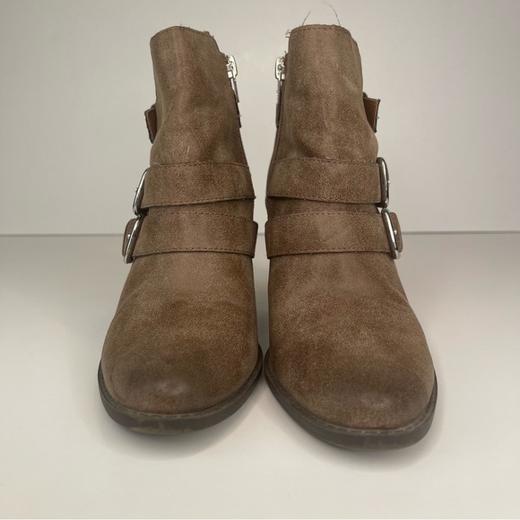 Dolce Vita Colten Brown Buckle Stacked Heeled Boots 7 - Picture 7 of 15